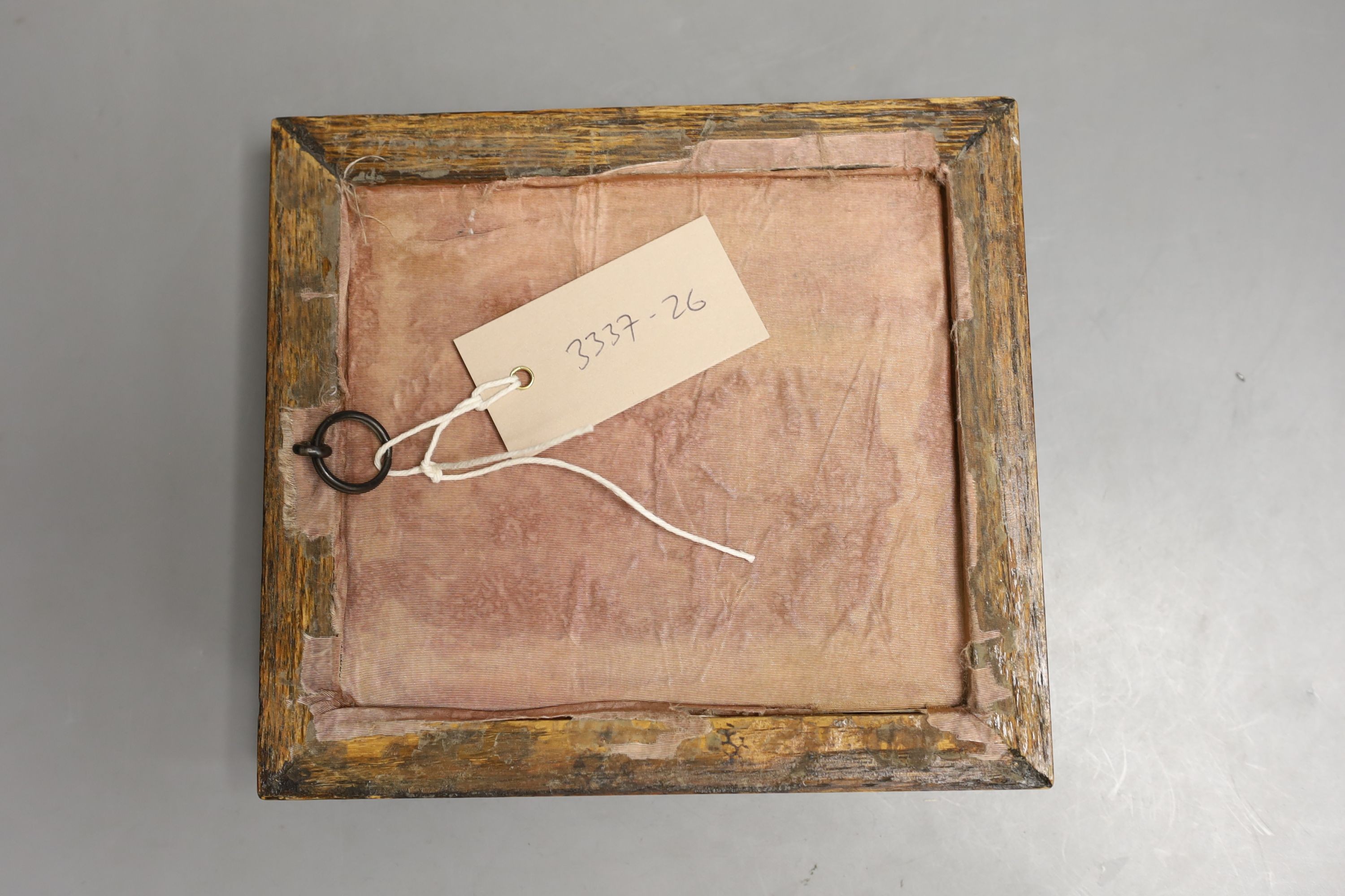 A crystalline stone relief portrait plaque of a gentleman, indistinctly signed, 8cm